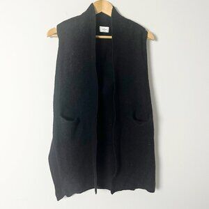 Wilfred Black Wool Open Sleeveless Cardigan Sweater XS